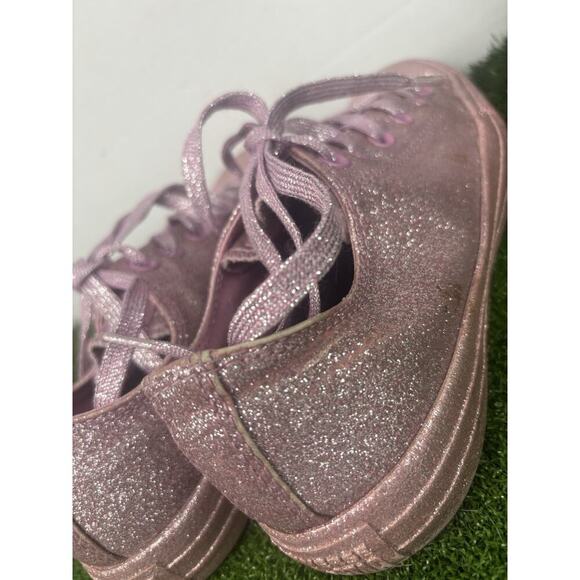 Women’s 9 Converse Chuck Taylor All Star OX Pink Glitter Shoes 162993C - Picture 5 of 7